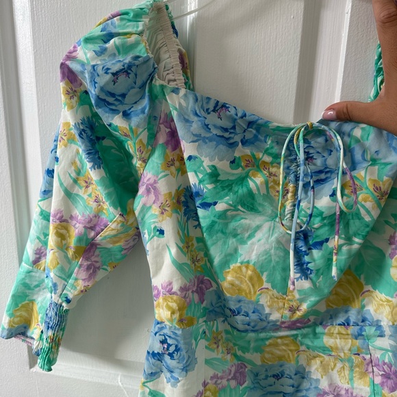 ZARA FLORAL PRINT POPLIN DRESS - Picture 4 of 4